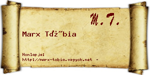 Marx Tóbia névjegykártya